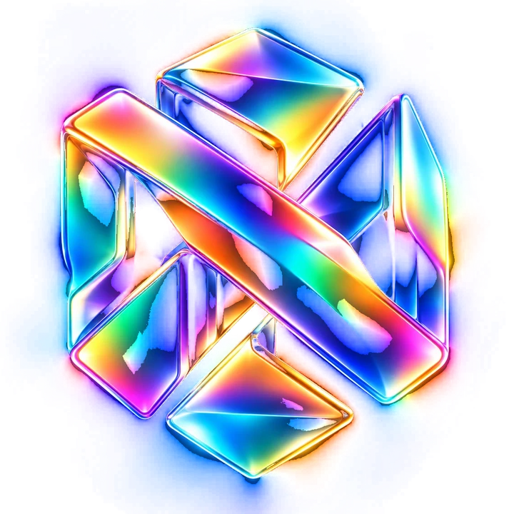 NOXERA logo: a holographic prism